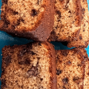 Banana bread with walnuts and chocolate chips per mini loaf
